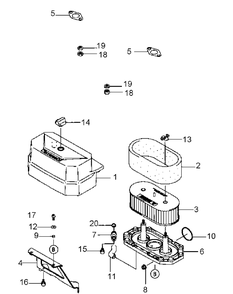 Fh381v-As22 Air Filter Diagram and Parts List for G1332 55AI5GMQ750-WAM Cub Cadet Lawn Mower